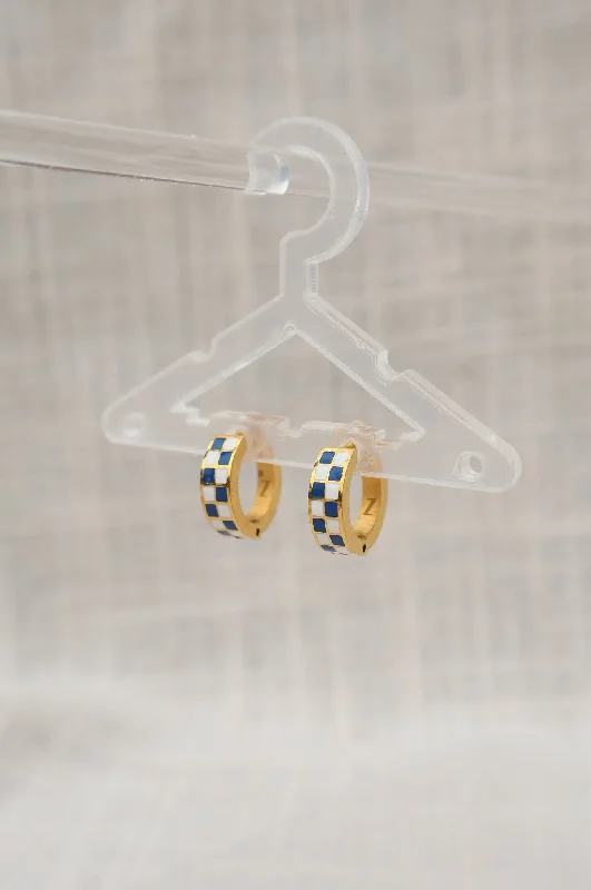 Blue and White Checkered Hoops