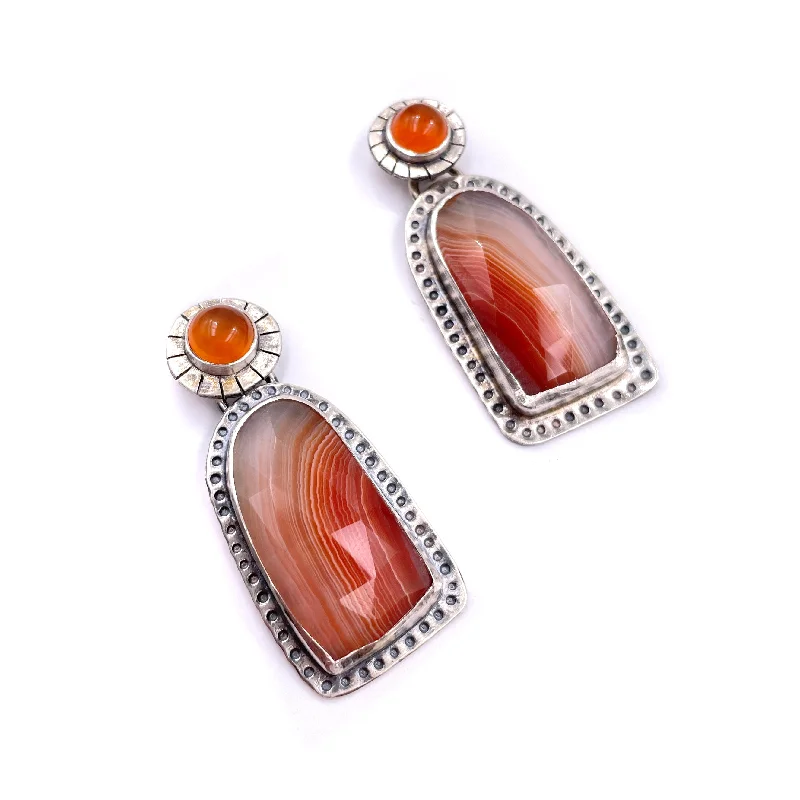 Carnelian & Sardonyx Earrings