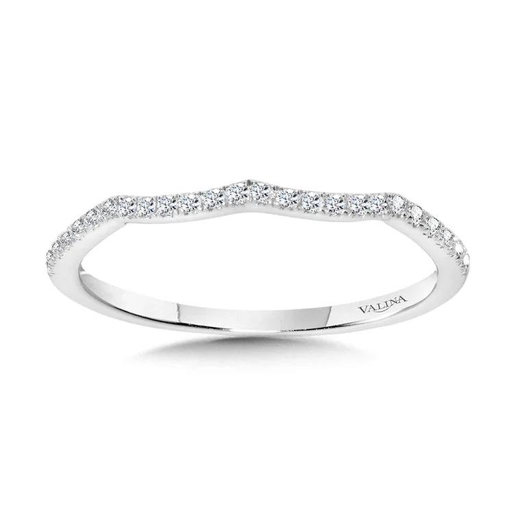 Curved Diamond Wedding Band