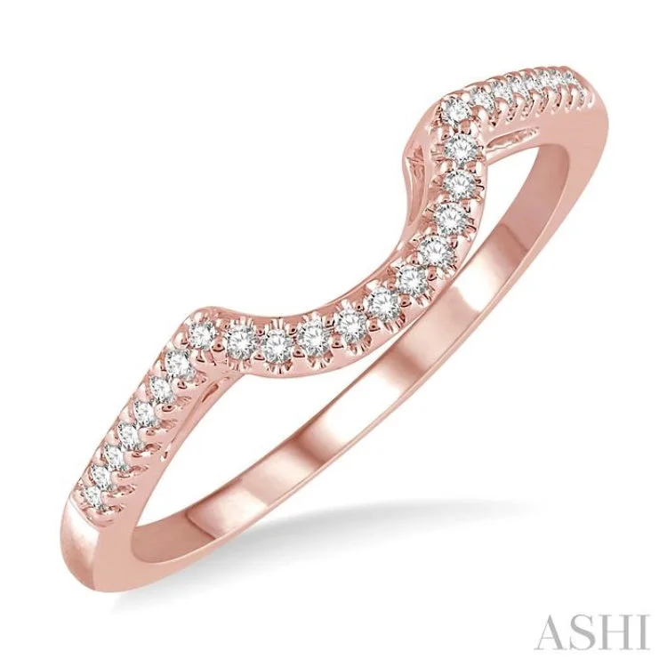 1/10 Ctw Round Cut Diamond Wedding Band in 14K Rose Gold