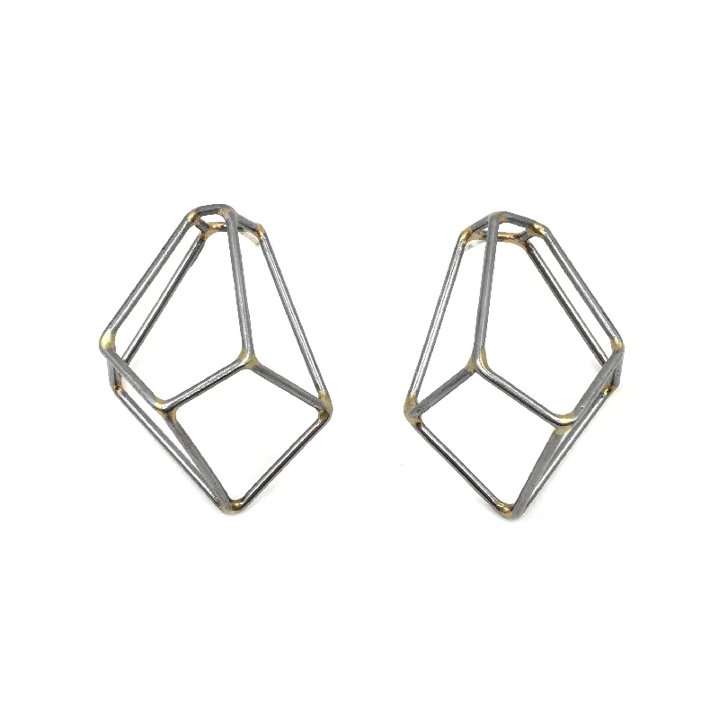 Five Sided Crystalline Earrings, Multiple Colored Finishes