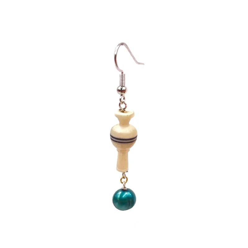 Game Piece Earring, Teal