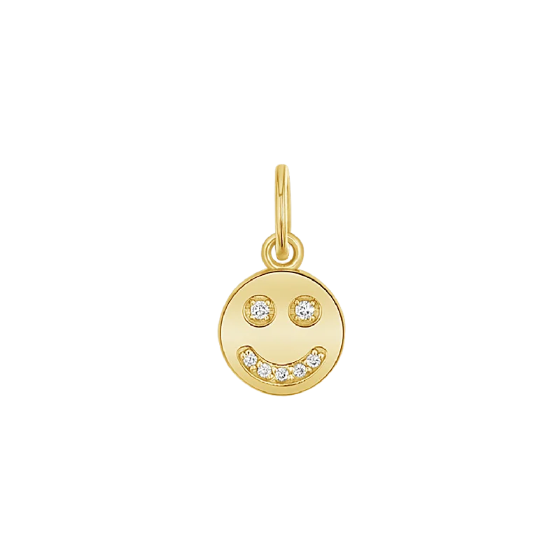 Diamond Happy Face Charm