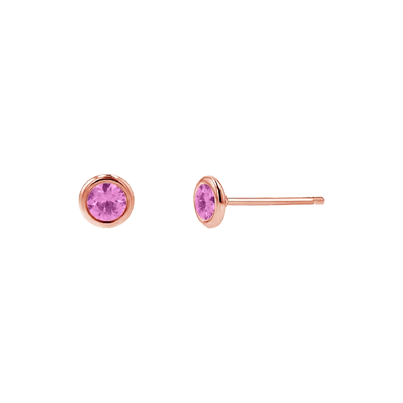 14K Rose Gold / Emerald / 2.5mm Pair