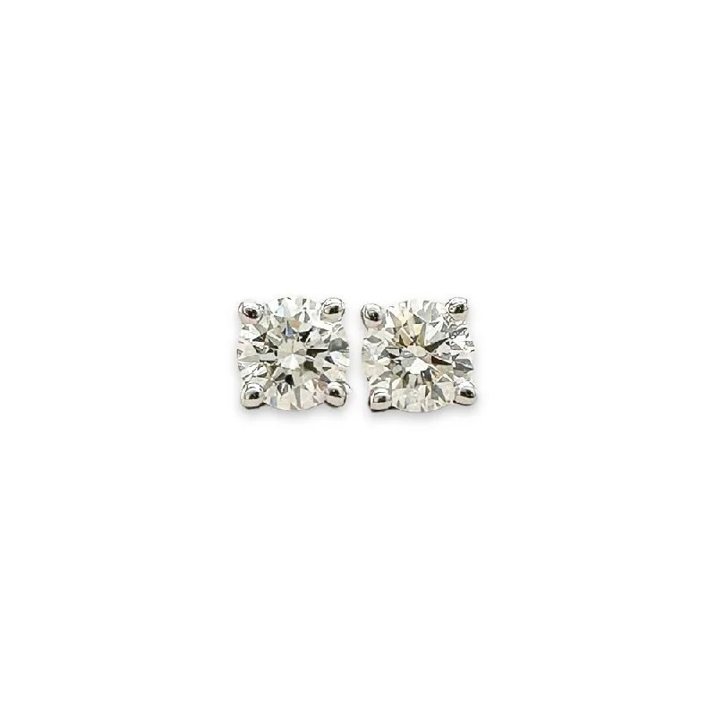 14K W Gold 0.50ctw H/SI2 Diamond Stud Earrings