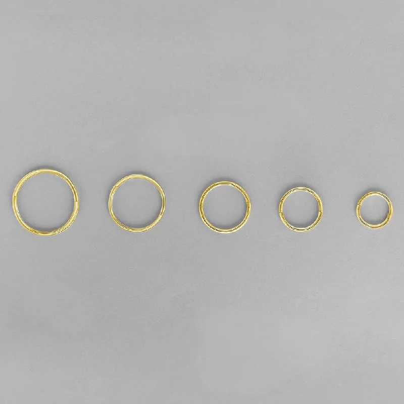 14k Yellow Gold or White Gold Dainty Endless Huggie Hoops Sleeper Earrings - 5 Sizes