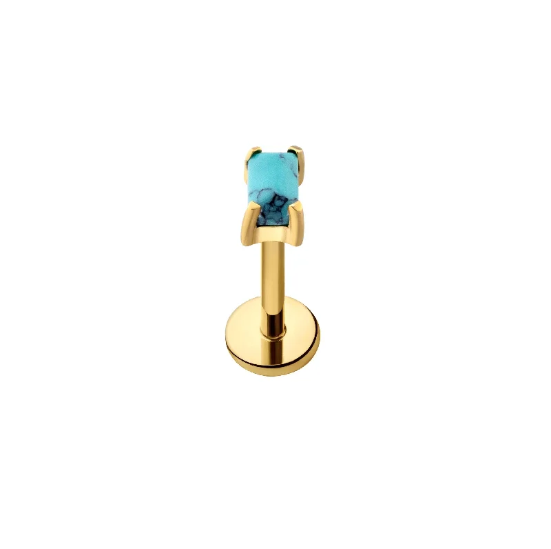 Blue Skies Baguette Flat Back Stud