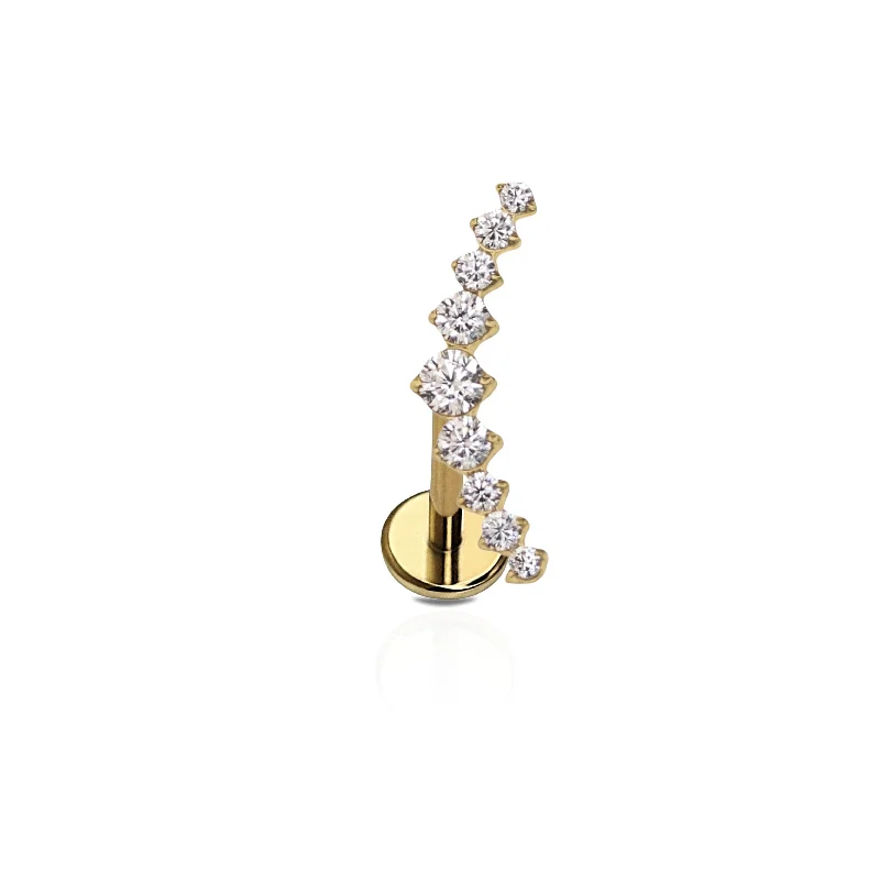 Crystal Ear Climber Flat Back Stud