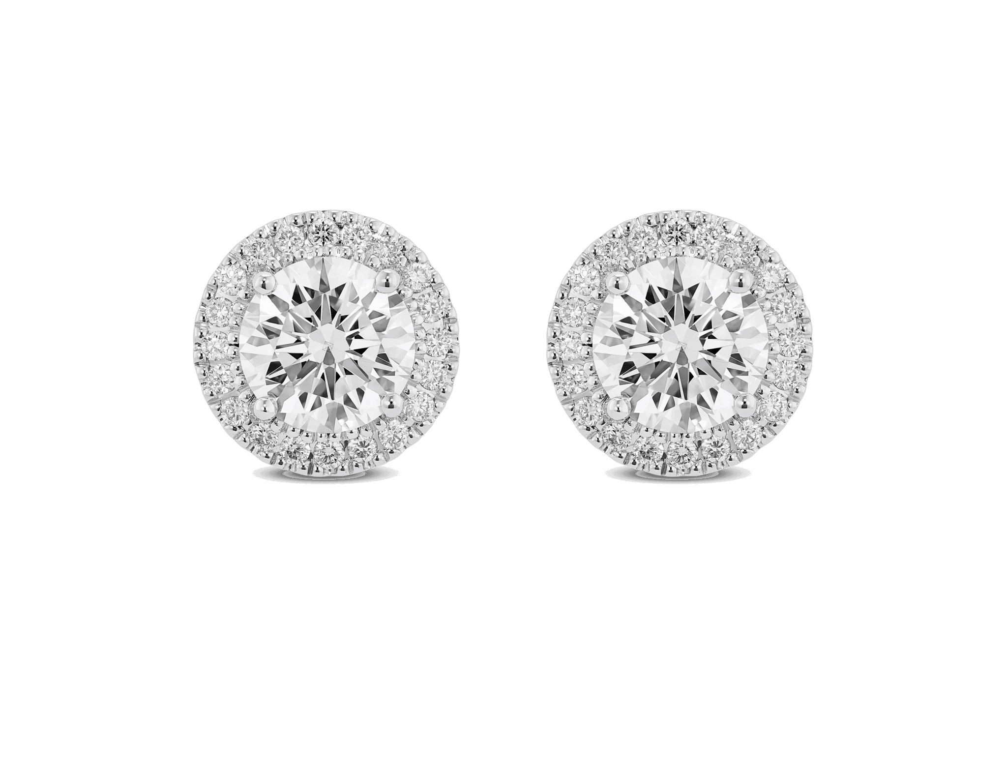 LIGHTBOX Lab-Grown Diamond 2 CT Halo Earrings with White Diamond