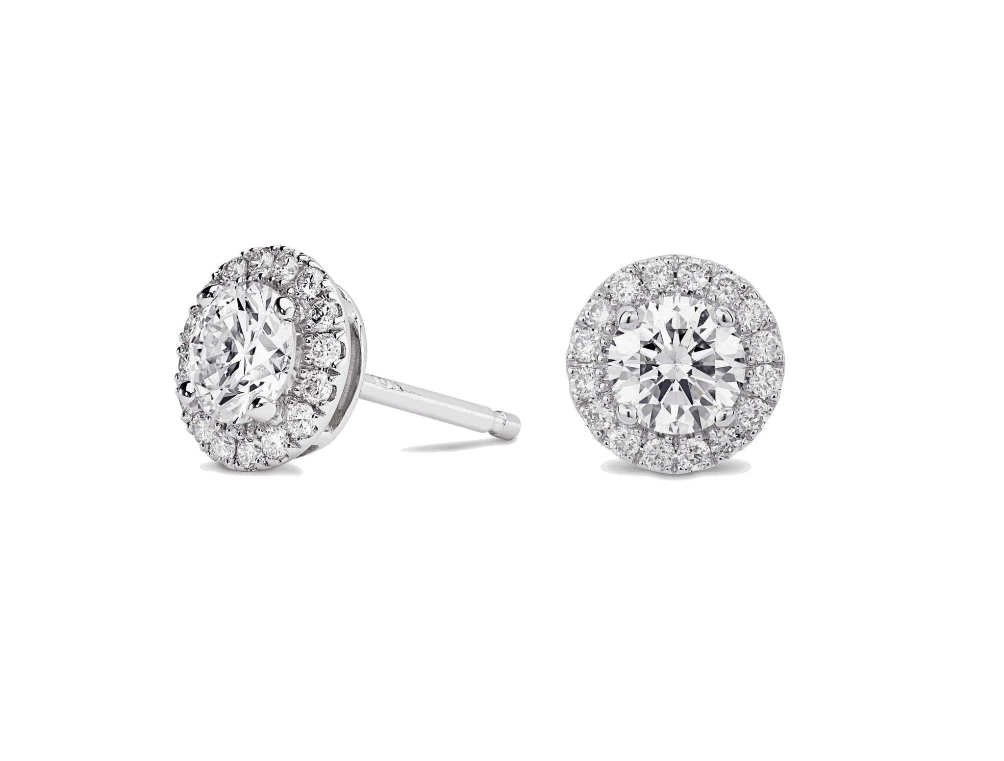 LIGHTBOX Lab-Grown Diamond 1 CT Halo Earrings with White Diamond