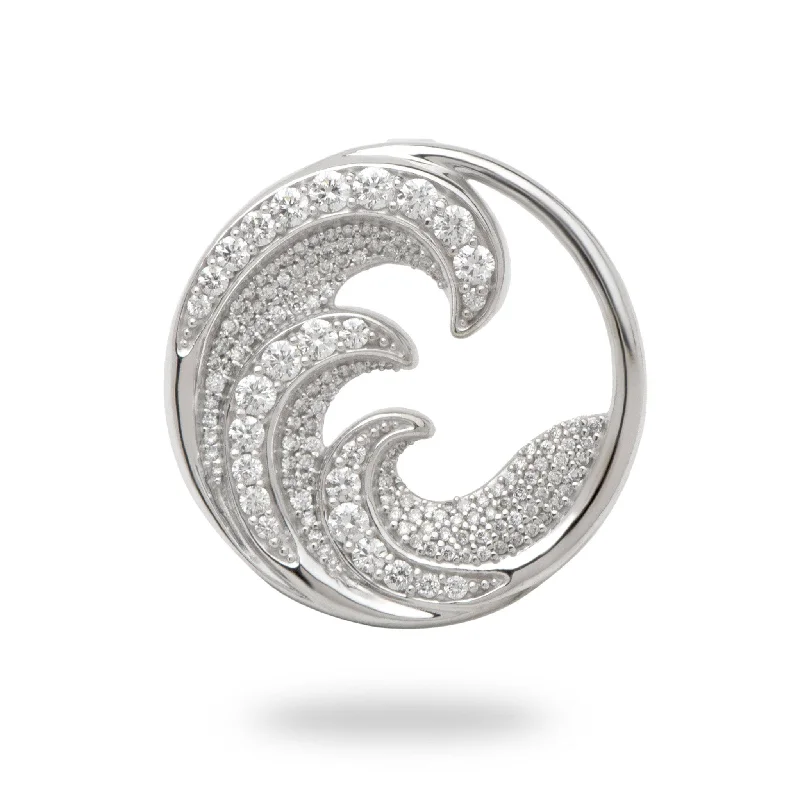 Nalu Pendant in White Gold with Diamonds - 26mm