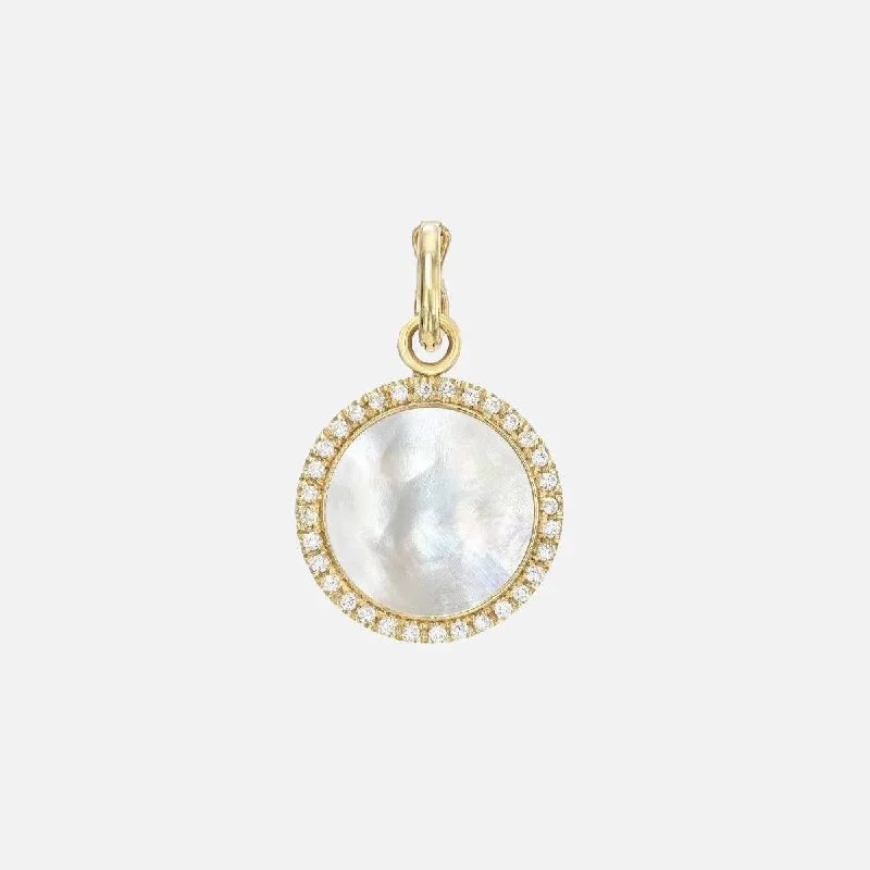 Petite Mother of Pearl Charm with Diamonds