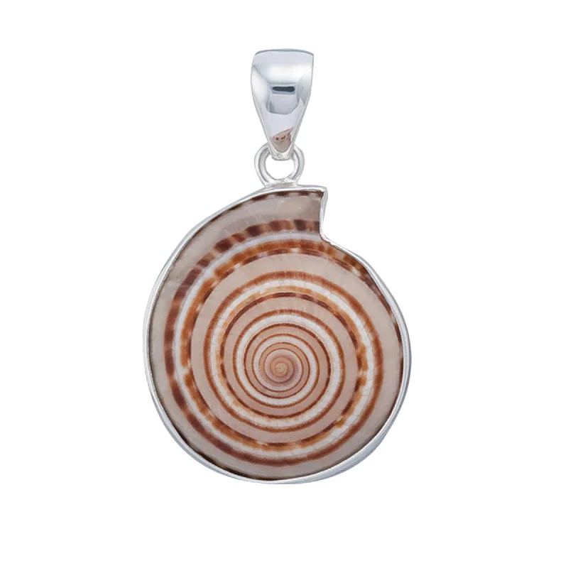 Sterling Silver Sundial Shell Pendant